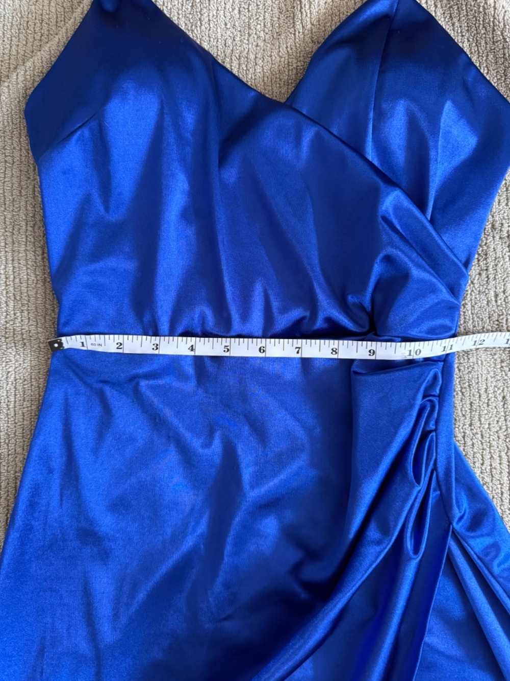 Royal Blue Dress Satin Dress Midi Dress Size M - Picture 11 of 13